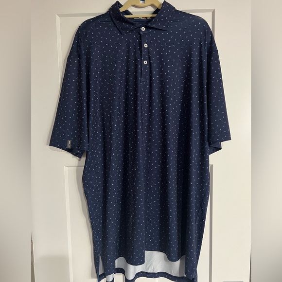 RLX Ralph Lauren Men’s Navy Blue Polo w/ blue pattern details, EUC size XXL - Picture 1 of 6